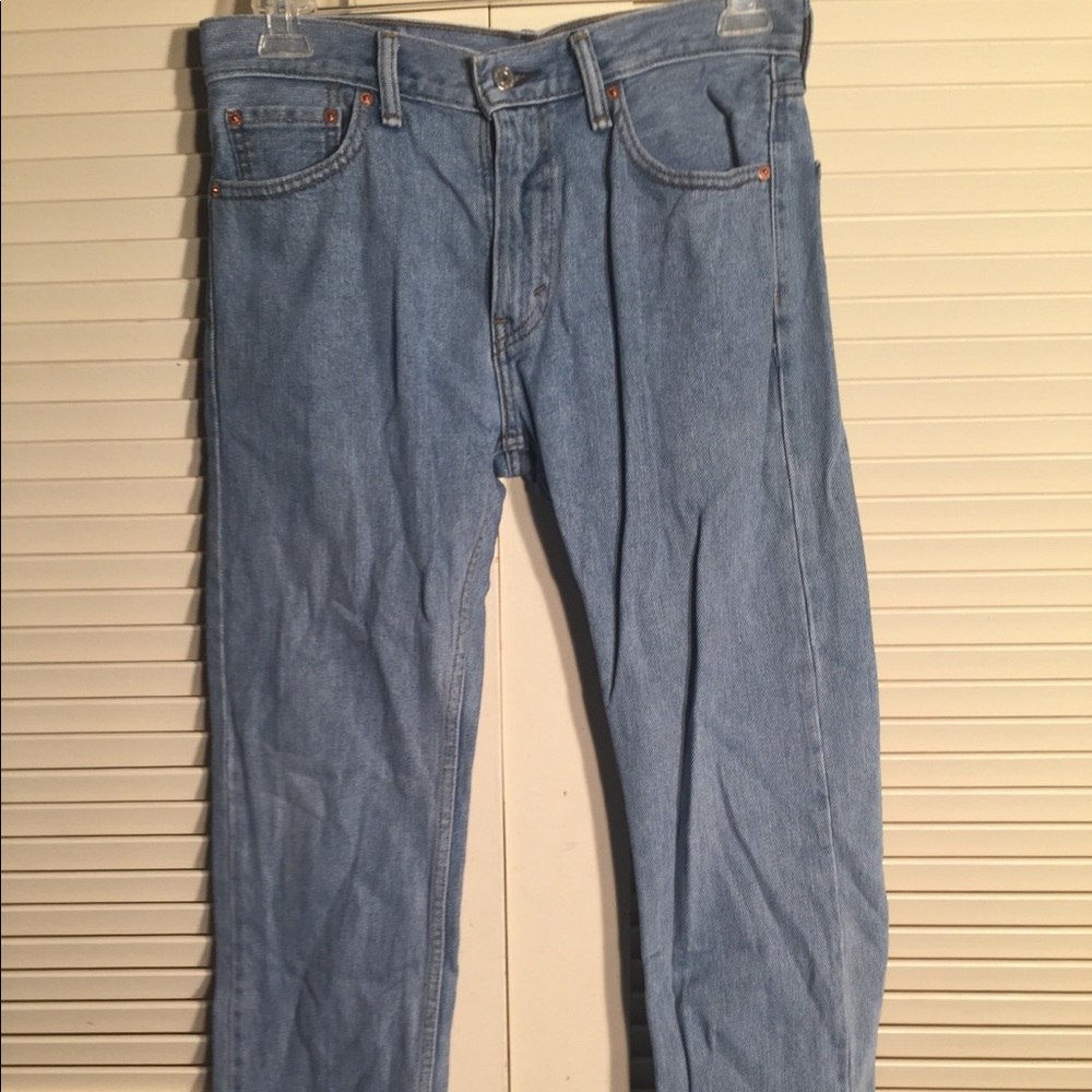 LEVI STRAUSS 505 Blue Jeans Brass Snap Men 30/30